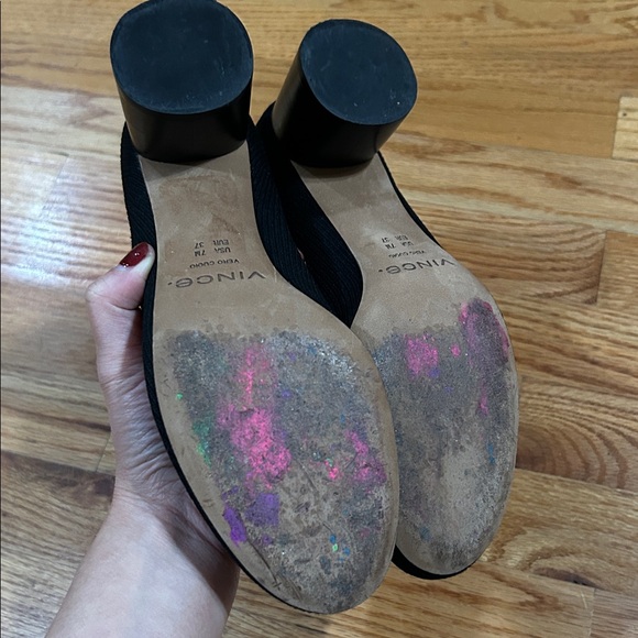 Vince Tasha Round Toe Mid Heel Stretch Knit Sock Boots Black Size 7 - Picture 9 of 12